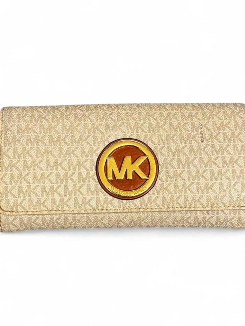 Womens Michael Kors Signature Canvas
Beige Monogram Wallet Size OS